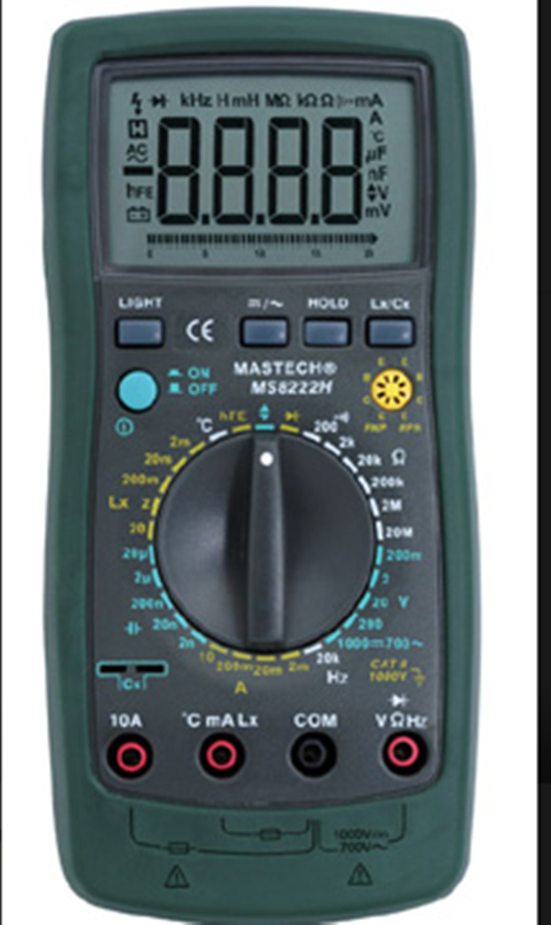MASTECH MS8222H Digital Multimeter AC DC Voltage Current Resistance Capacitance