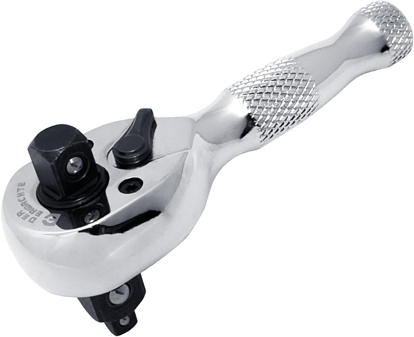 3-in-1 Stubby Ratchet Handle, 1/4 ", 3/8 ", 1/2" Drive Ratchet Wrench, 72-Too...