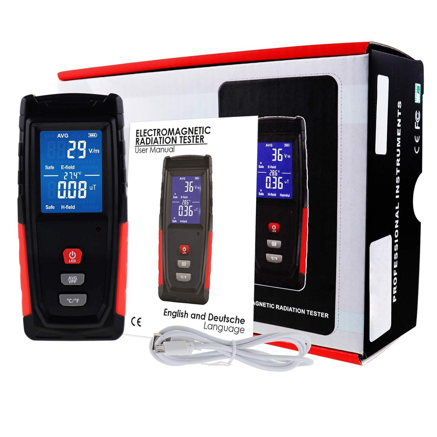 EMF Meter Digital Electromagnetic Field Radiation Detector With Sound Light EMF