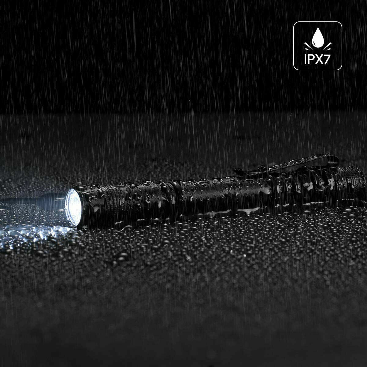 5Pcs LED Flashlight Portable Pen Torch Lamp Clip Mini Light Penlight US