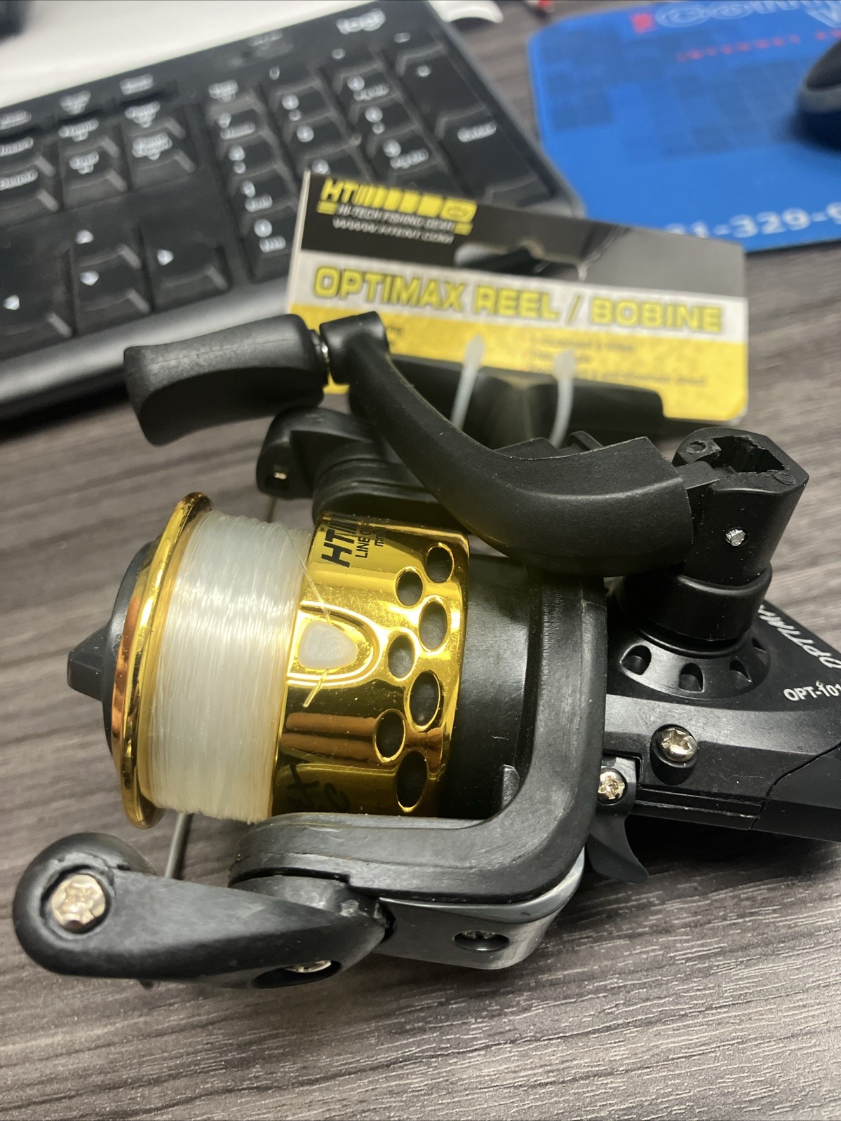 HT Optimax Spinning Reel 5.1:1 Pre-Spooled 4 LB Line OPT-101SC Ice & Panfish