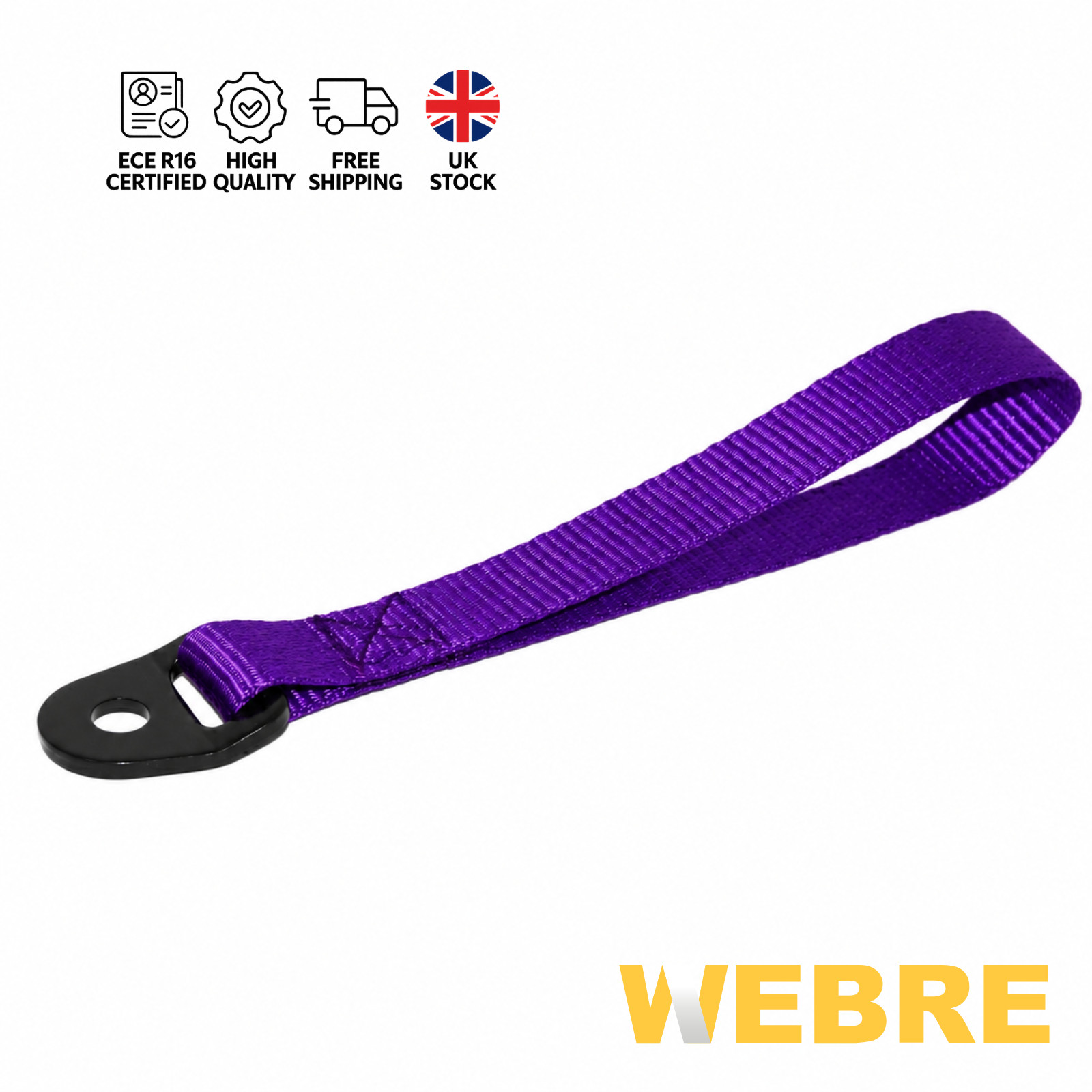Door Pull Handle (Interior Grab Strap) Race/Rally/Motorsport/Kit Car Purple