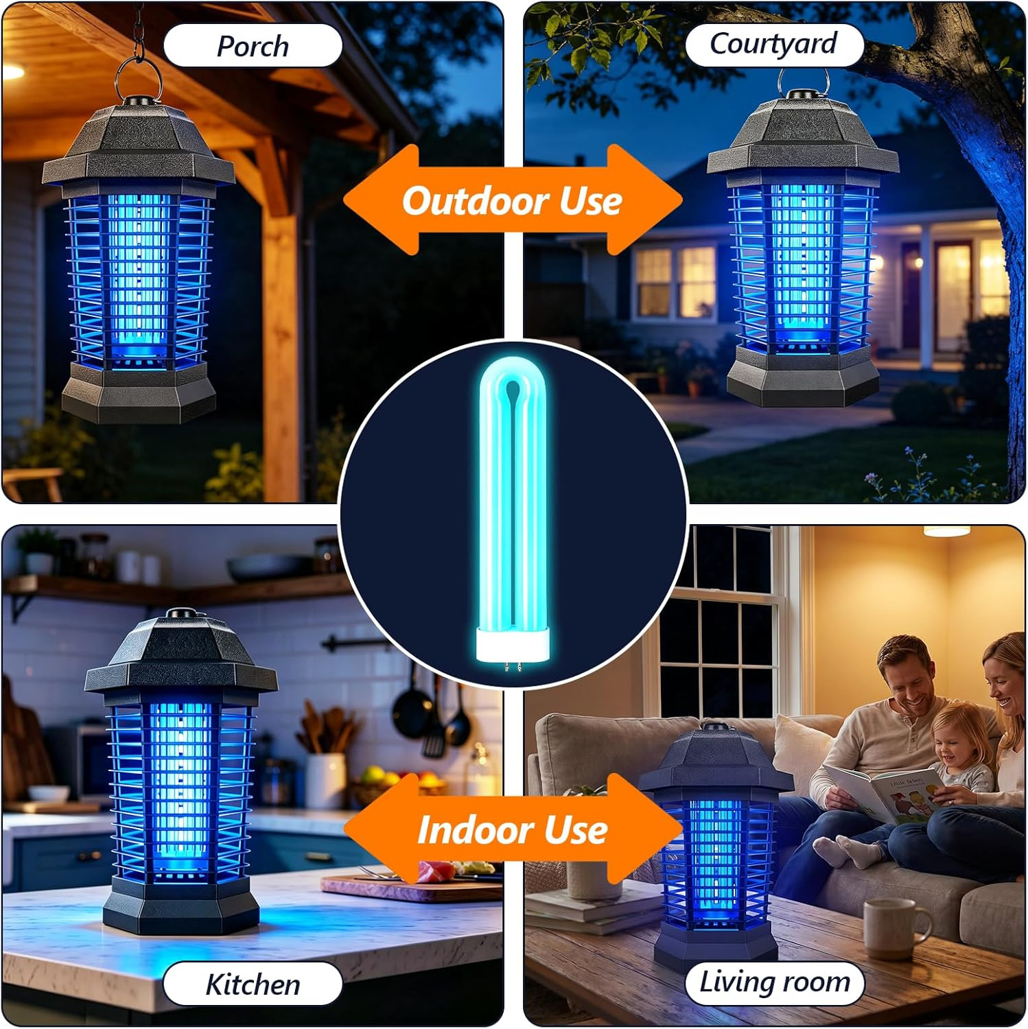 Bug Zapper Light Bulb Replacement for 15W Bug Zapper with 4-Pin Base, Ful 15W-BL
