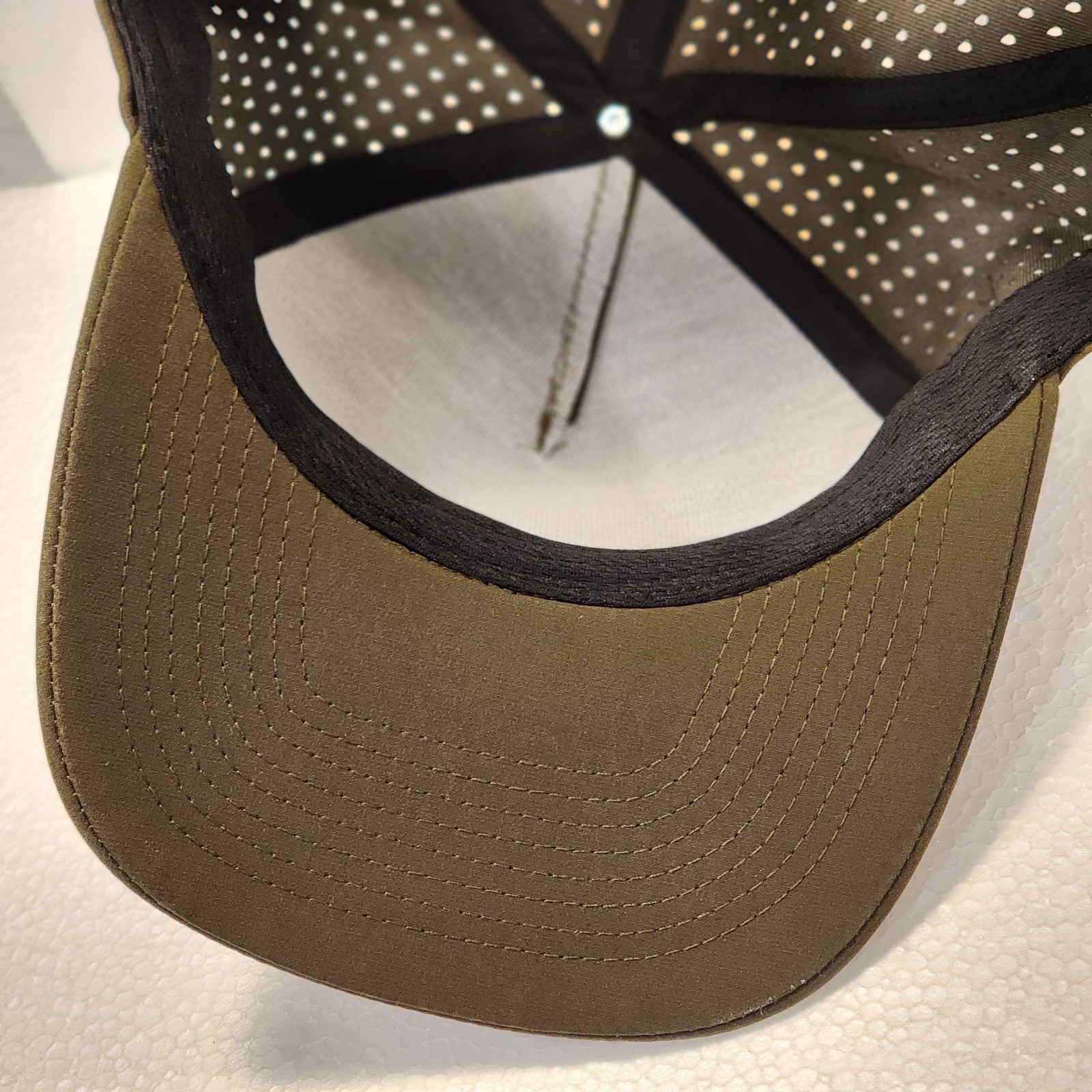 Brown Black Perforated Baseball Cap with Logo Adjustable