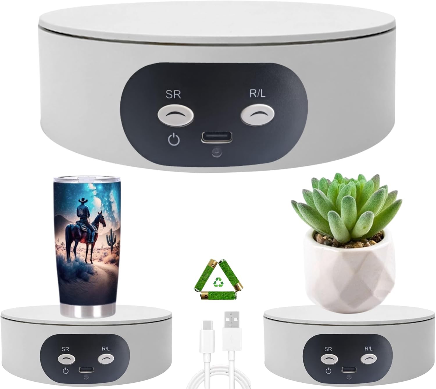 Motorized Rotating Display Stand ,5.2 inch/ 11Lbs Load Spinning Display Stand