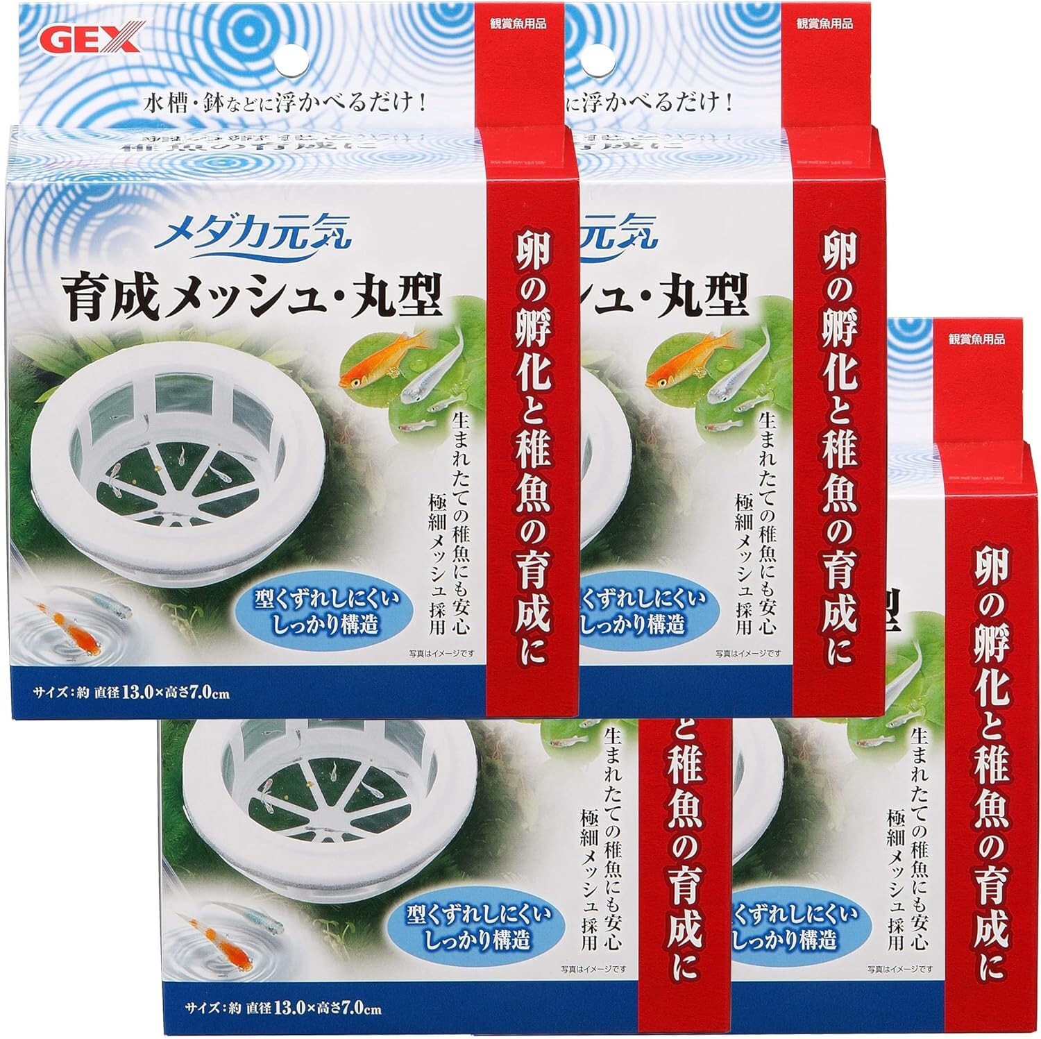 Round Mesh Breeding Case for GEX Medaka with Spawning Bed Fry 4set Rice fish
