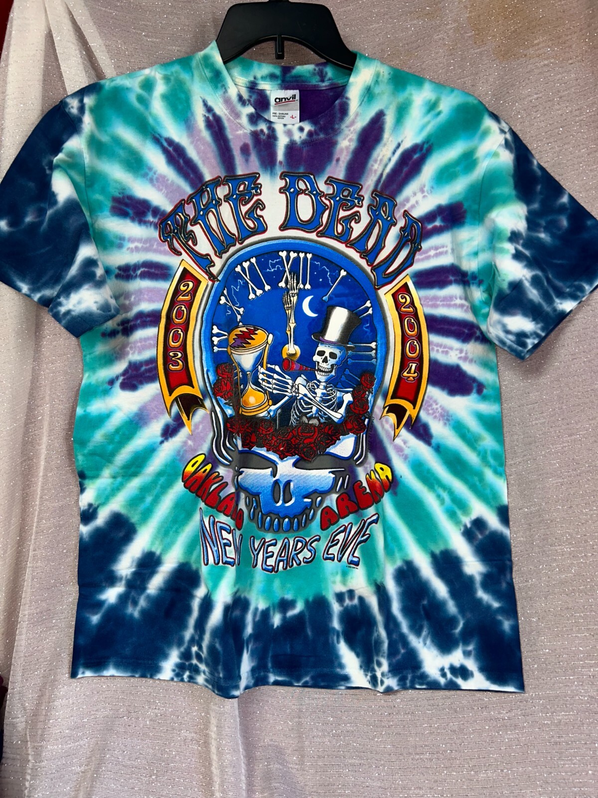 Vintage Grateful Dead Large T-Shirt New Years Eve 2003-04 Oakland Arena Tie Dye