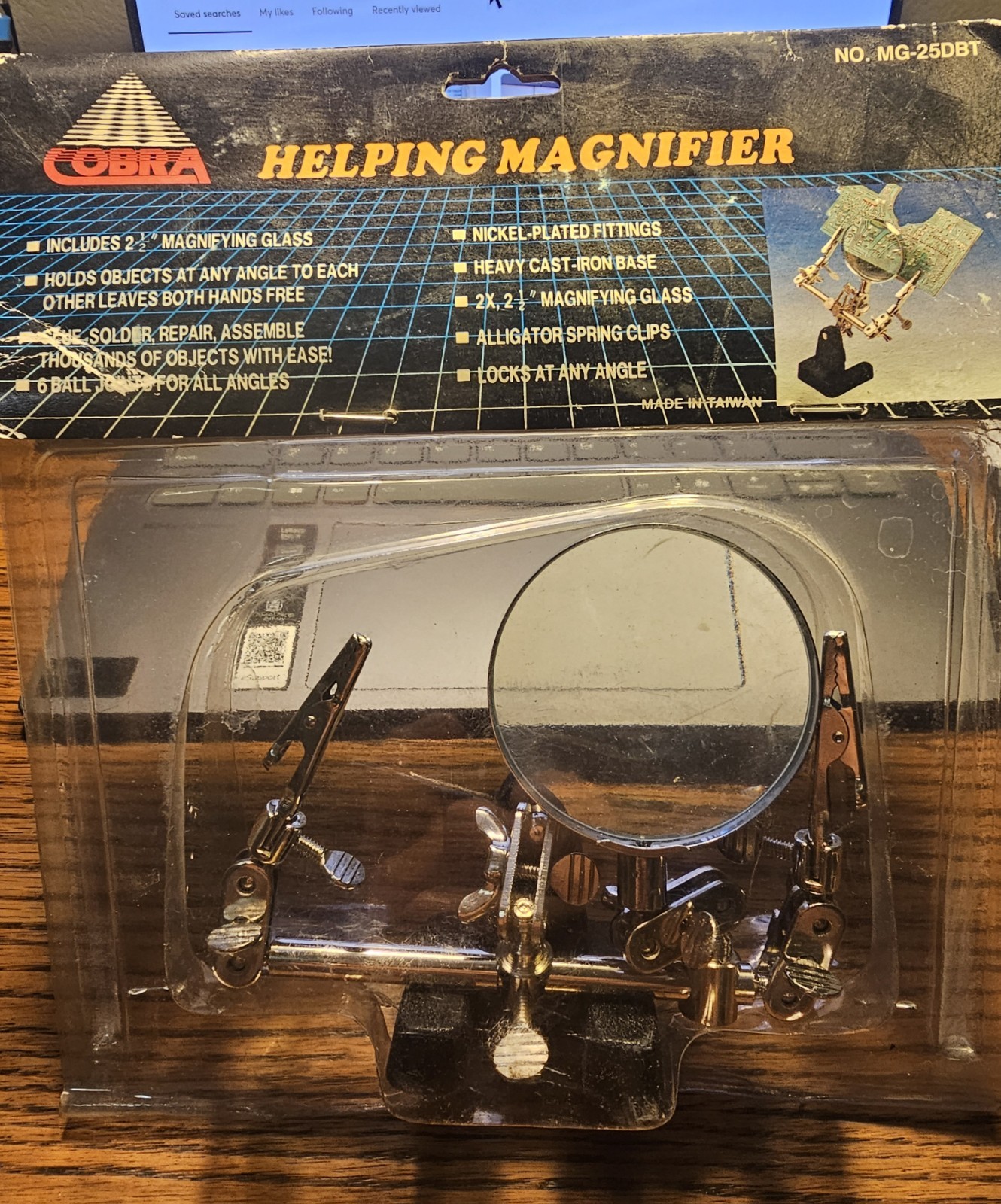 Cobra Helping Magnifier MG-25DBT Magnifying Glass Tool Black