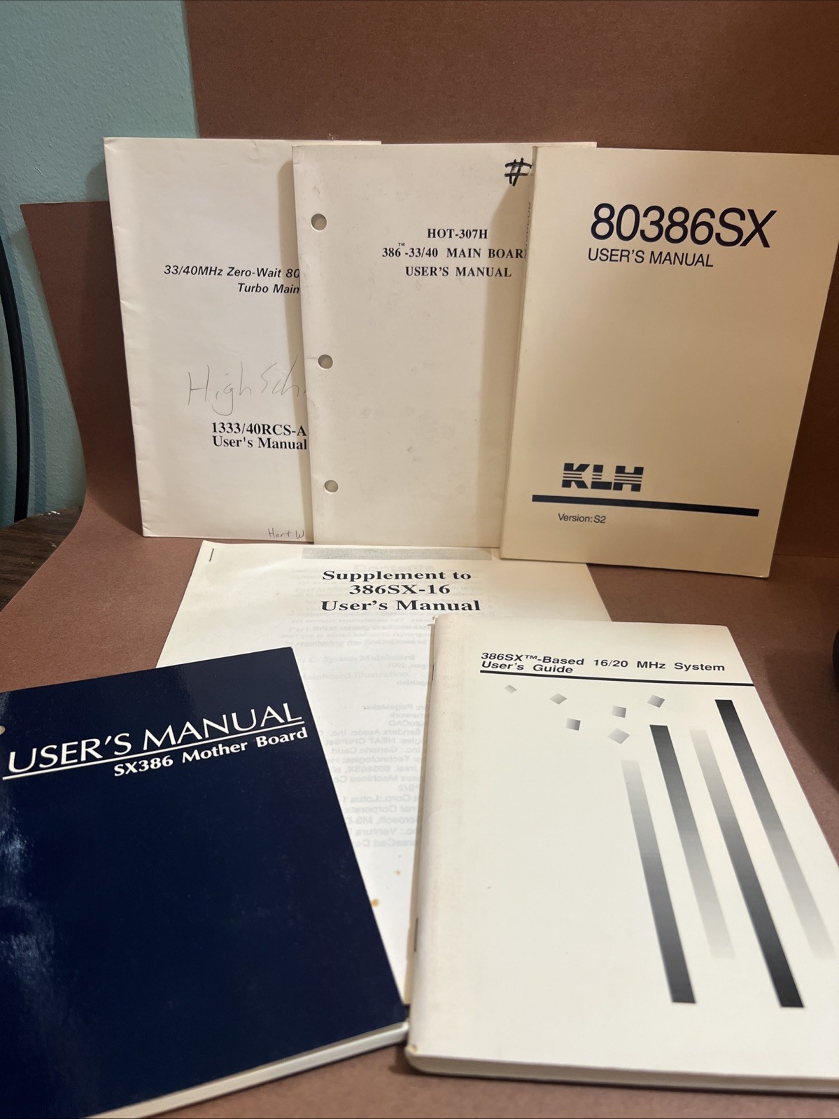 80386SX 386SX-16 Supplement Manual Vintage Computer VGA Mother Board Turbo KLH