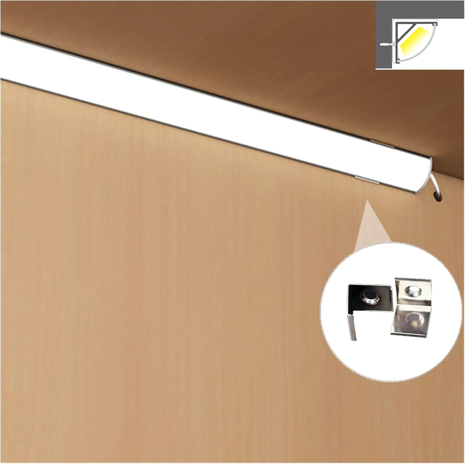 UV Resistance 6.56FT V Shape LED Strip Channel Diffuser,10-Pack Aluminum Profile