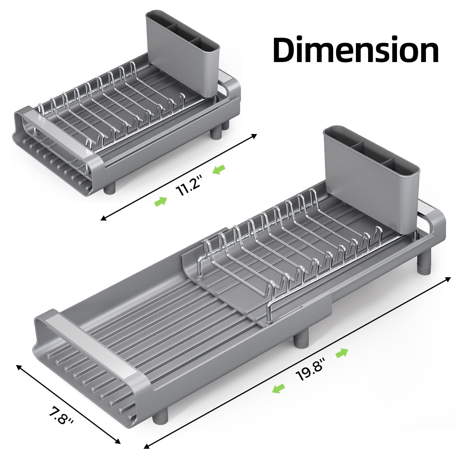 Small Dish Drying Rack, Mini Expandable Compact Dish Rack, Slim Extendable St...