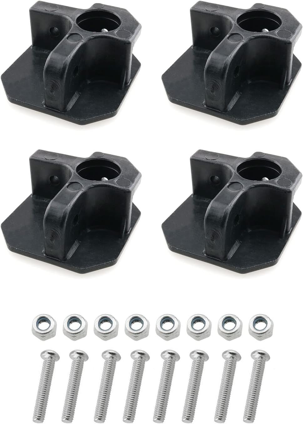 4pcs Camping Chair Replacement Feet, Screws Included, Black Plastic Repair Feet