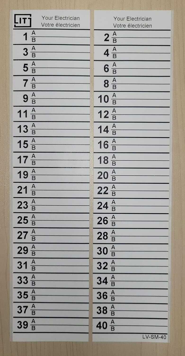 LV Siemens Electrical Breaker Panel Directory Label DIRBLK (40 Circuits 2 Pack)