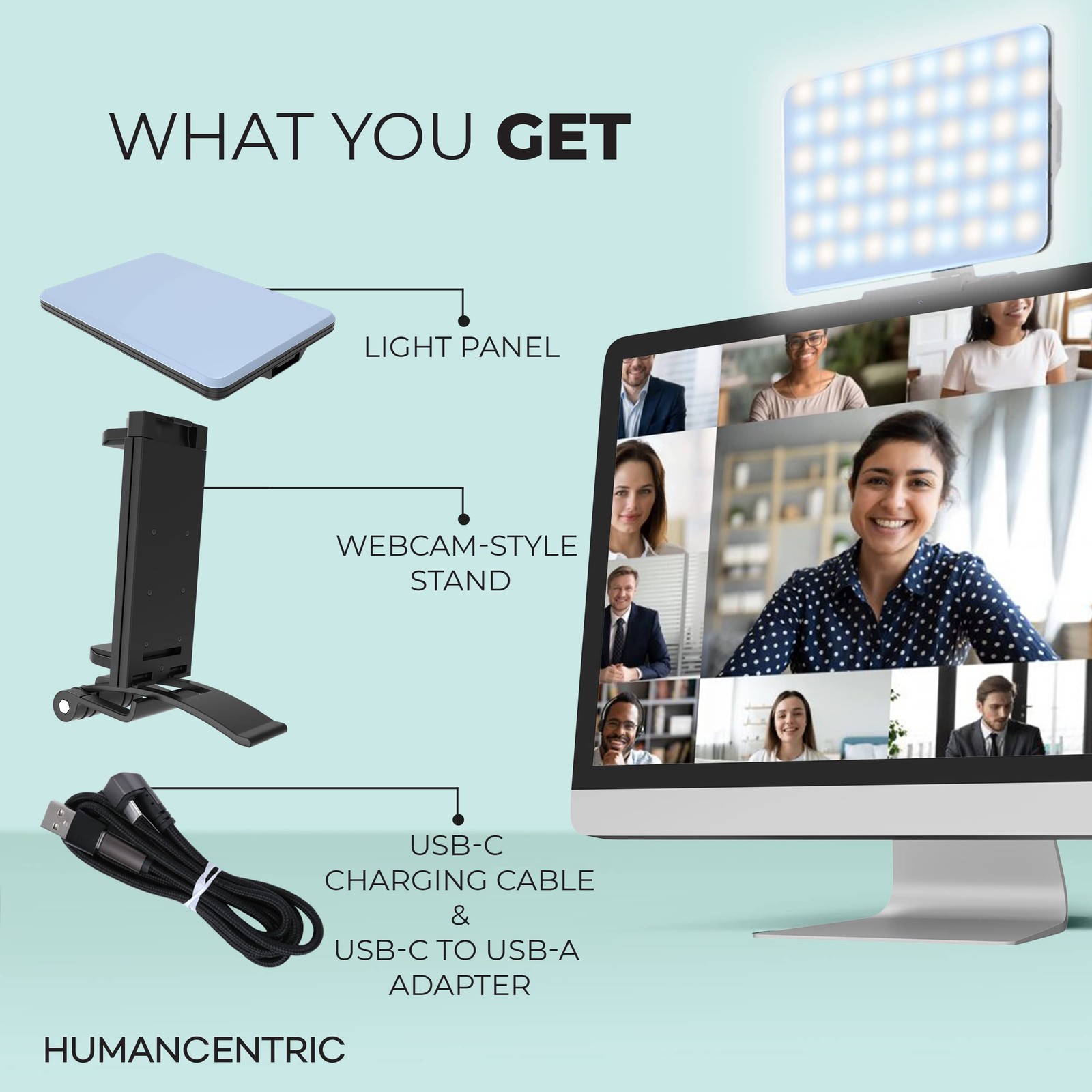 Video Conference Lighting Kit Camera Light For Zoom Meetings Streaming Video Fac