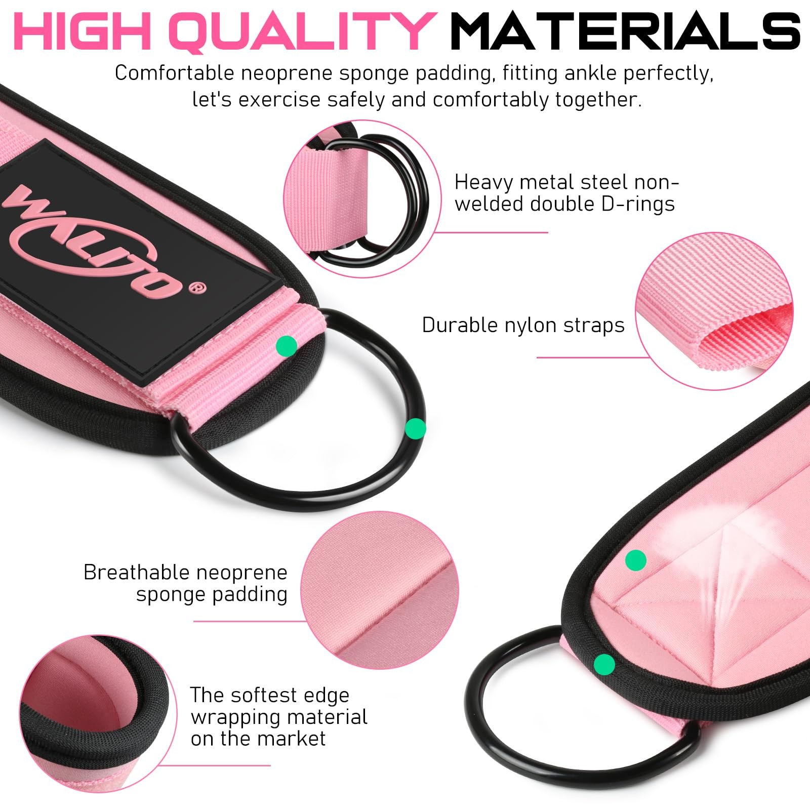 Ankle Straps for Cable Machines Adjustable Cuffs for Glute Kickbacks & Leg