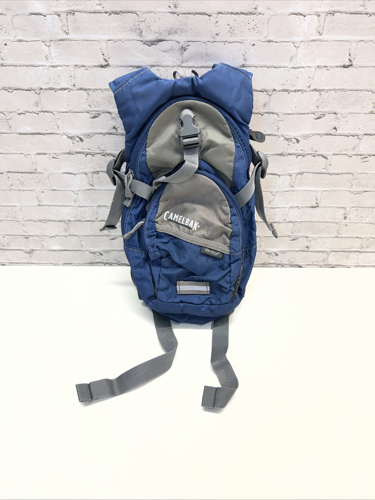 CamelBak Mini M.U.L.E. Kids Hydration Backpack 50 oz Blue/gray With Bladder
