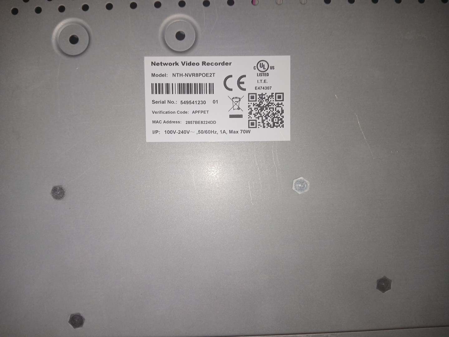 Northern Network Video Recorder NVR4POE2TH 2TB Hard Drive Compatible