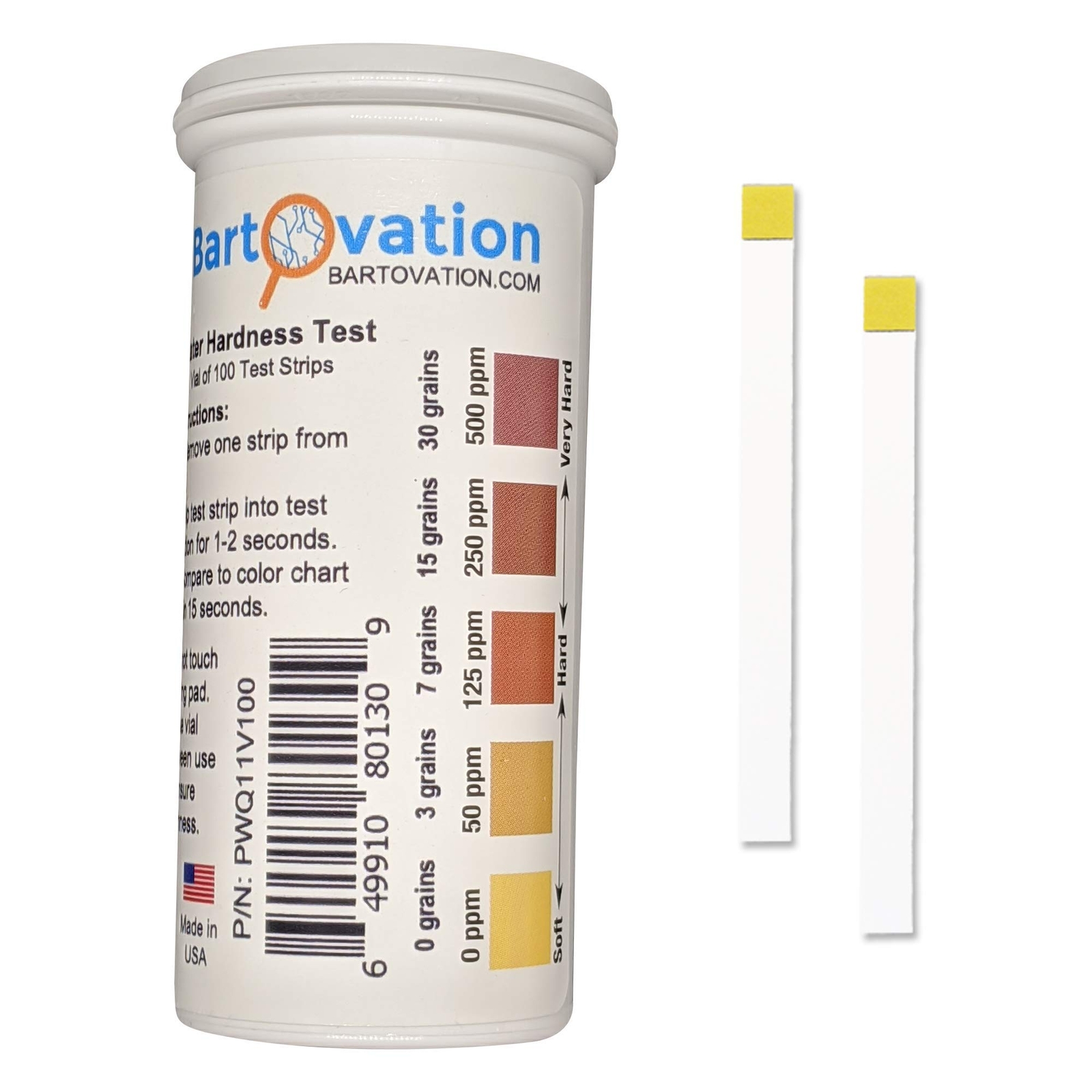 Usa Made Total Water Hardness Test Strips 0500 Ppm For Water Quality Tests 100