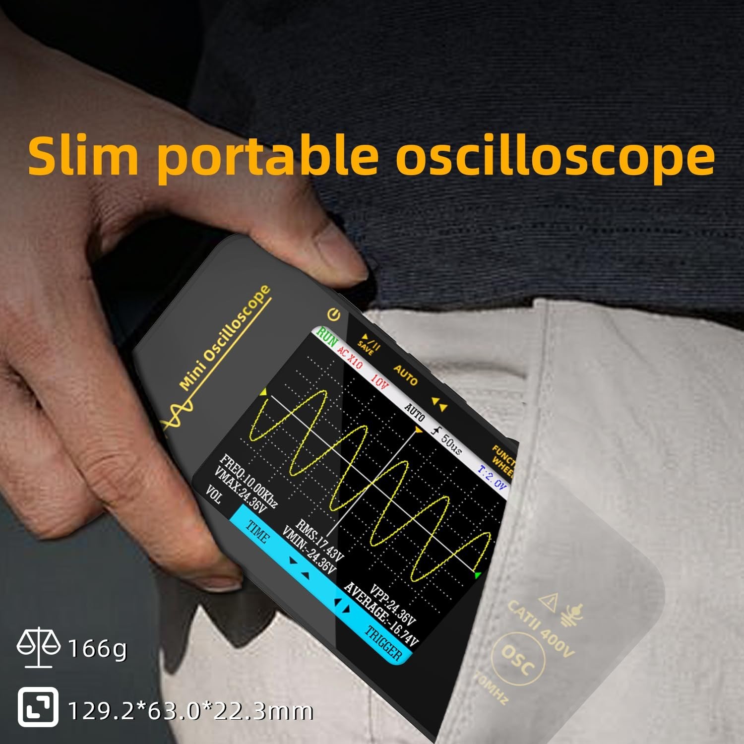 BSIDE Handheld Oscilloscope 3.2'' TFT Display Portable Digital Oscilloscope 1...