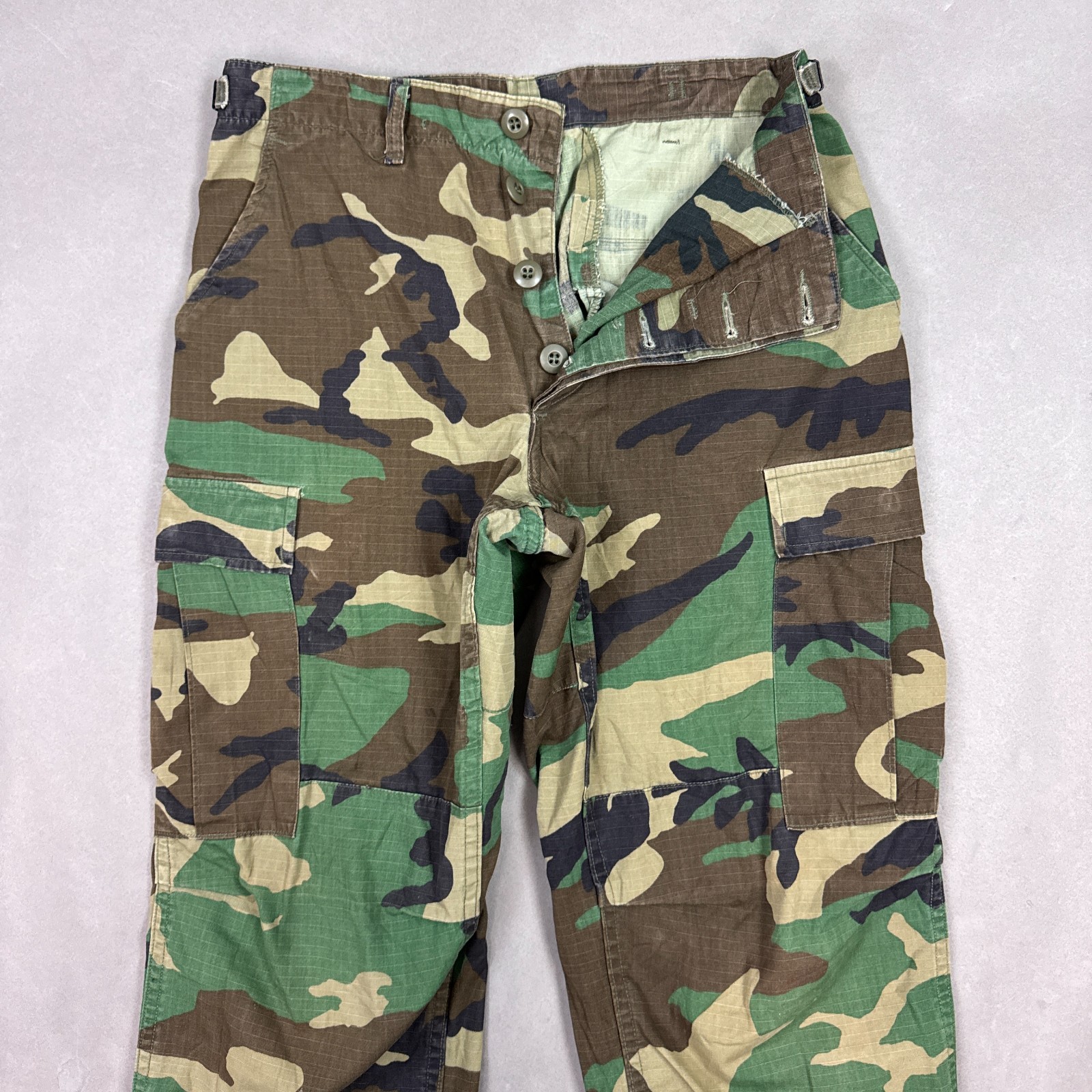 US Military Pants Mens Small Camo Woodland Trousers Ripstop Cargo Army Combat