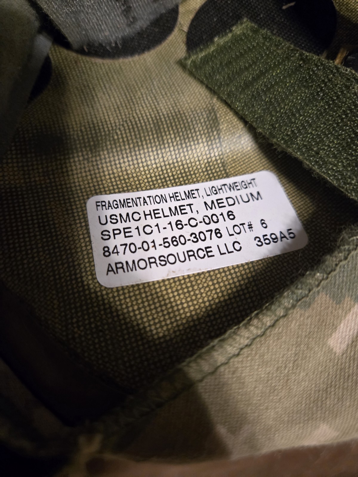USMC Armorsource Lightweight Medium Helmet