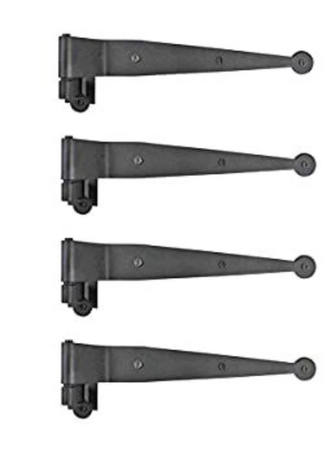 Renovators Supply 11.75” Offset Pintle Strap Hinges Black 4 Pack