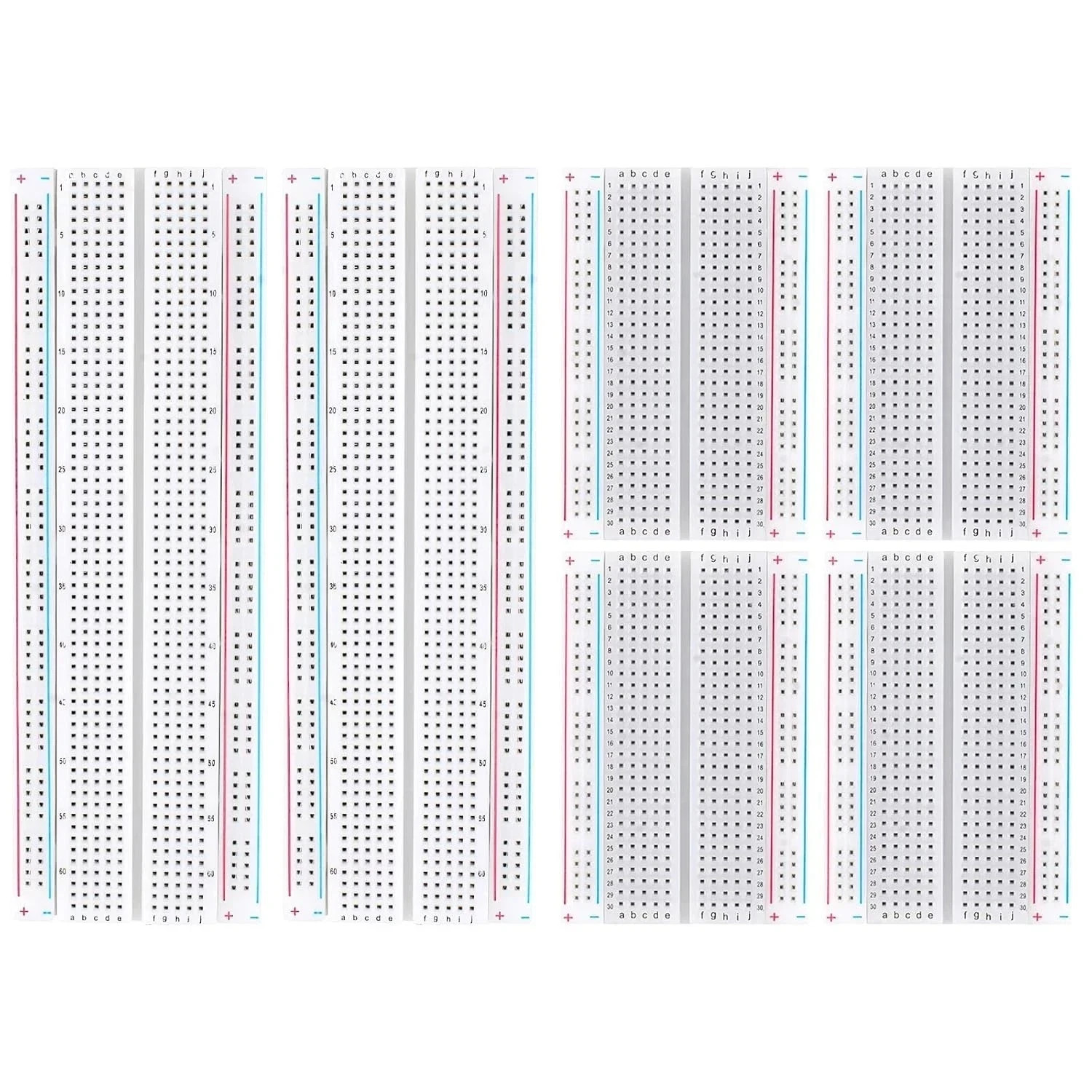 Breadboard, 6PCS Bread Board, Breadboard Kit Includes 2PCS 830 Point + 4PCS 400