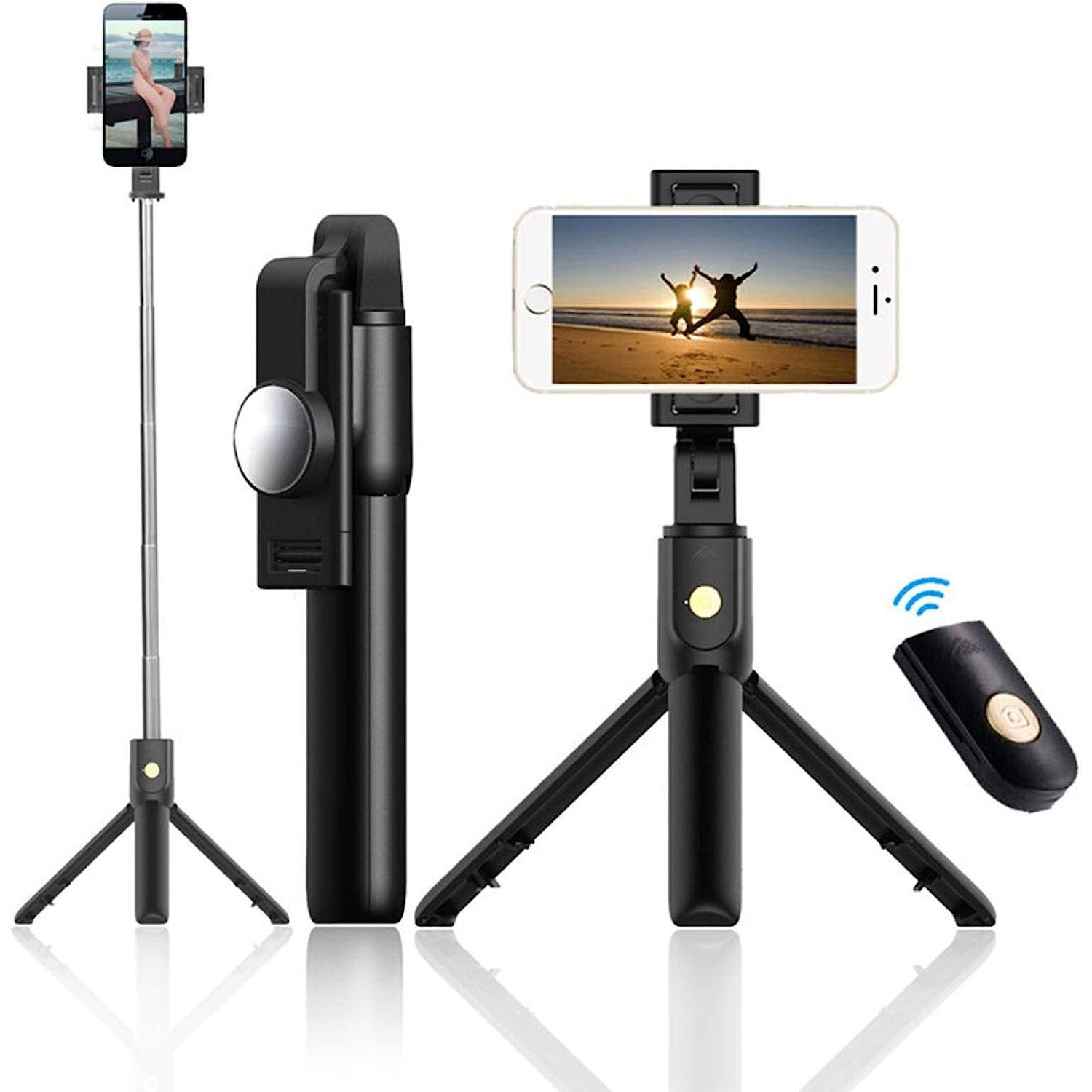 For Galaxy A23/A24/A25/A26 - Selfie Stick Wireless Built-in Tripod Remote