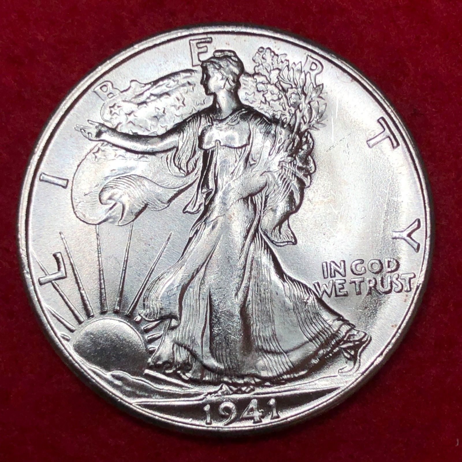 1941-S WALKING LIBERTY SILVER HALF DOLLAR - GEM BU UNC #750