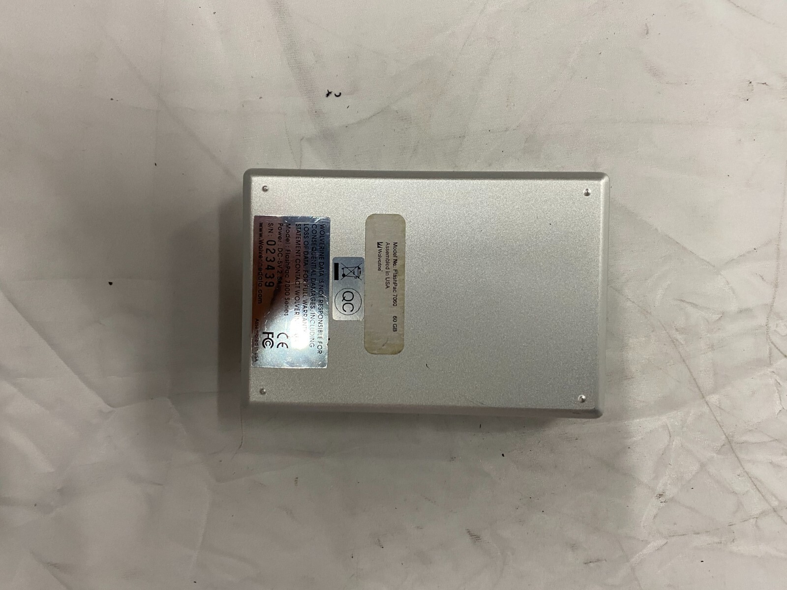 Wolverine Data FlashPac 7060 60GB 7000 Series Portable Data Storage/Media Reader