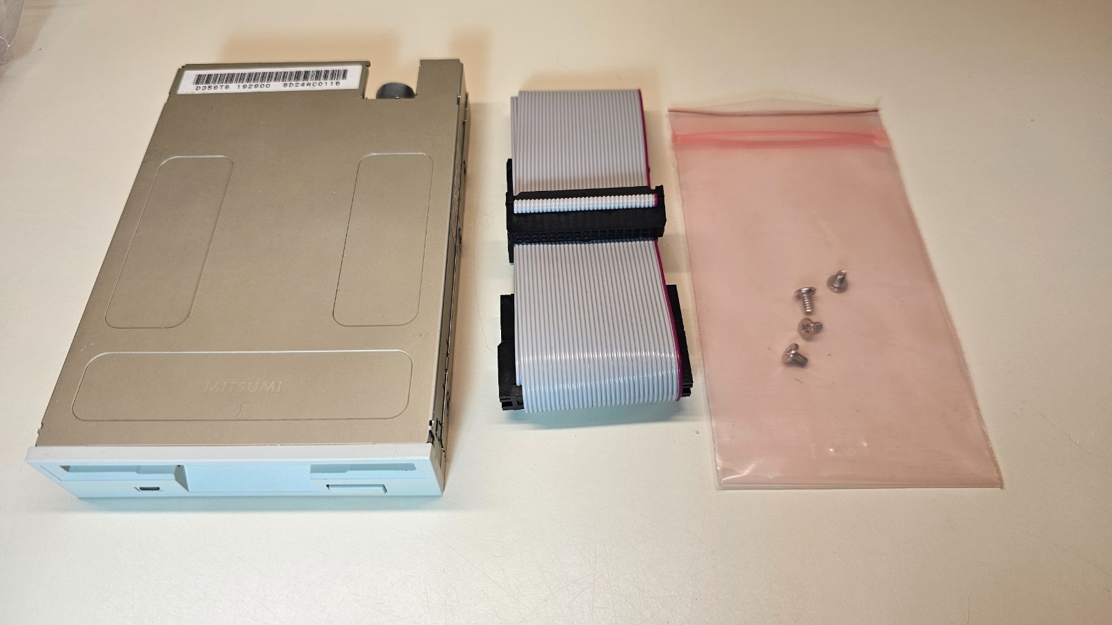 Internal 3.5" Floppy Disk Drive with Cable, Screws - Mitsumi D359T6