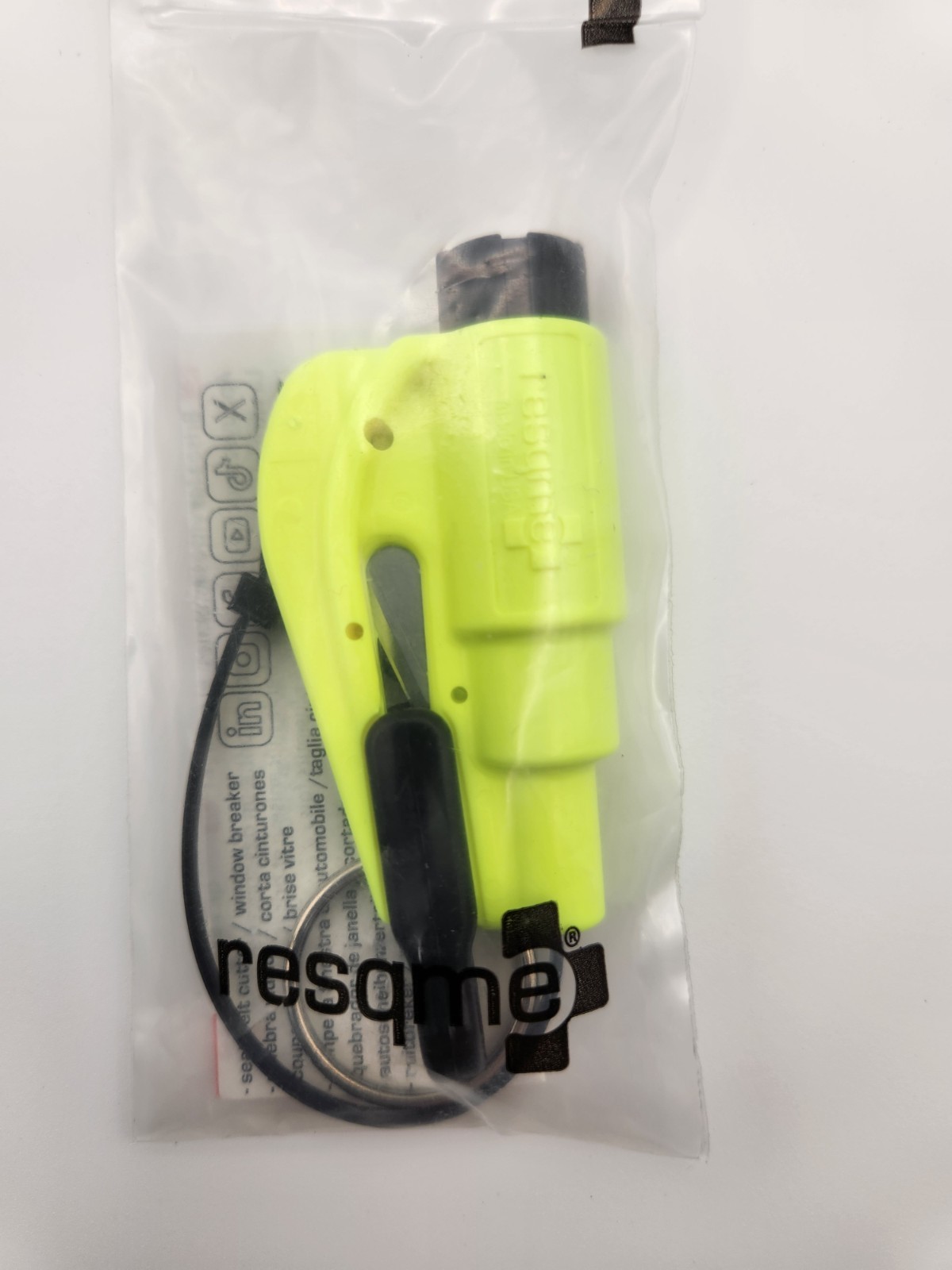 resqme® Seatbelt Cutter / Window Breaker Car Escape Tool - Yellow