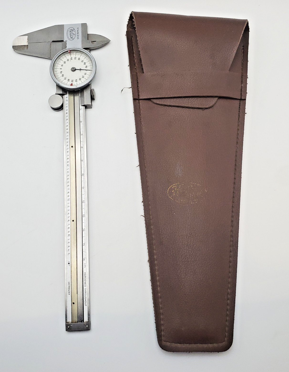 Vintage HELIOS 6.5" Dial Caliper .001" Hardened Stainless Throughout w/ Case