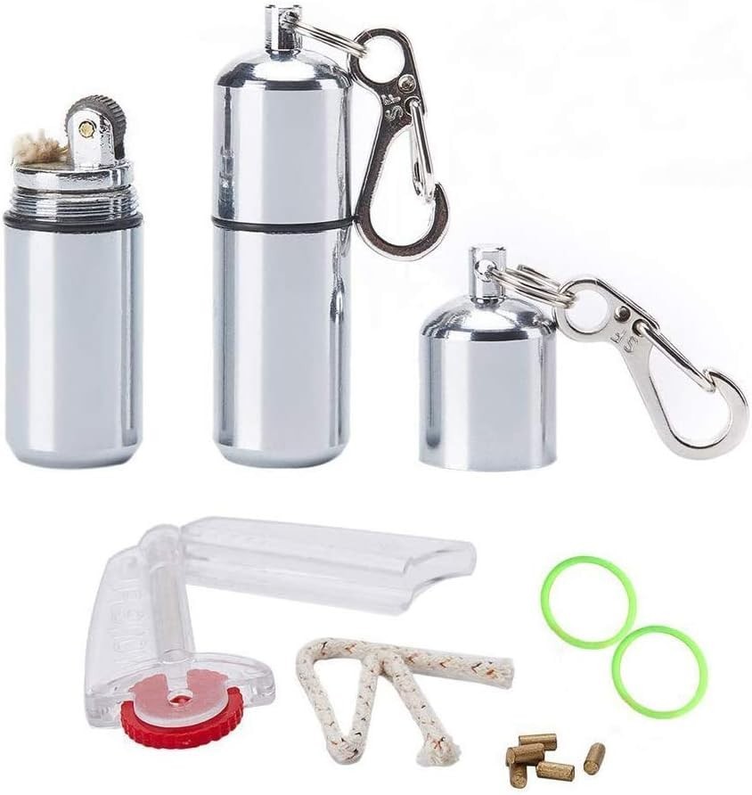 2 Pack Mini Peanut Lighter Waterproof EDC Keychain Fire Starter