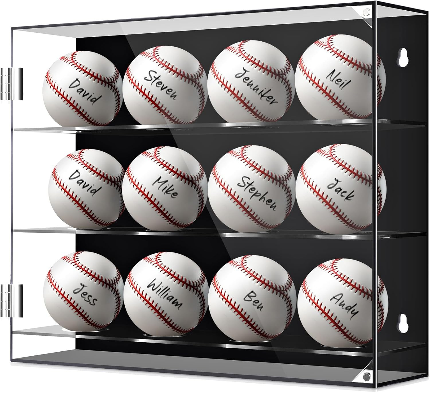 Acrylic Baseball Display Case Wall Mounted Display Holder Shadow Box Clear Baseb