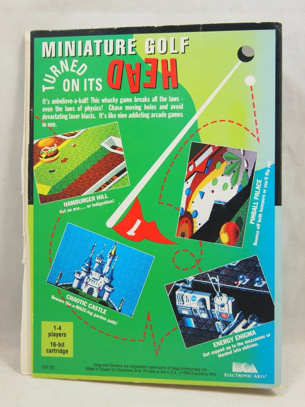 Zany Golf Case (SEGA Genesis) Authentic CARDBOARD BOX CUTOUT ONLY