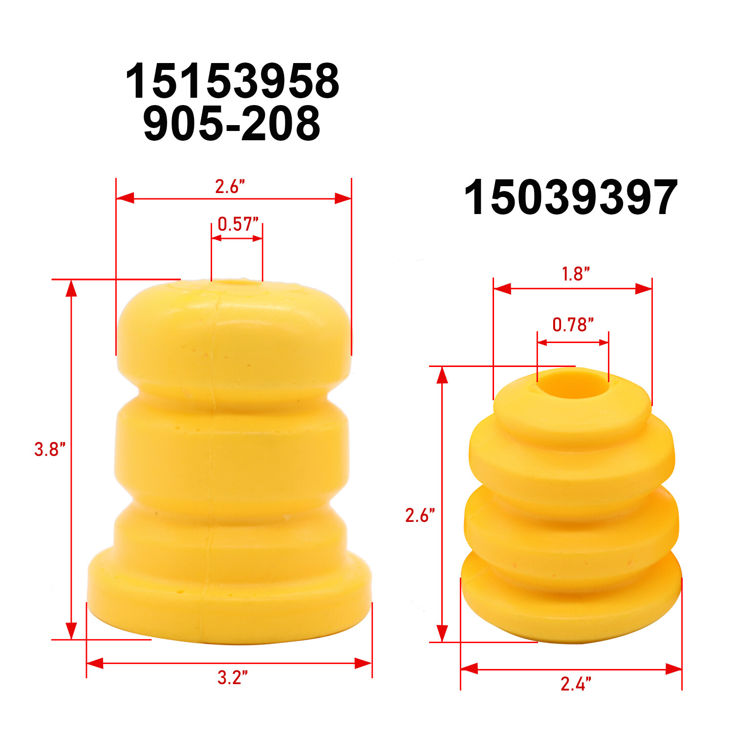 4x Control Arm Bump Stops for Chevy Silverado GMC Sierra Tahoe Suburban