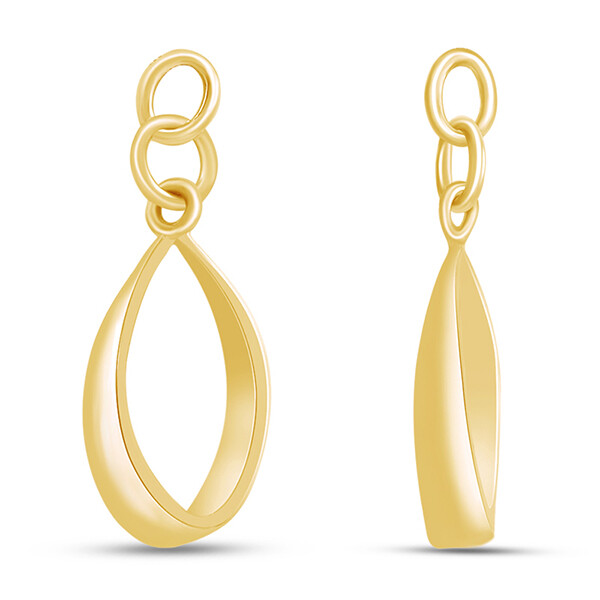 Reversible Drop Dangle Earrings Jackets 14K Yellow Gold Plated Sterling Silver