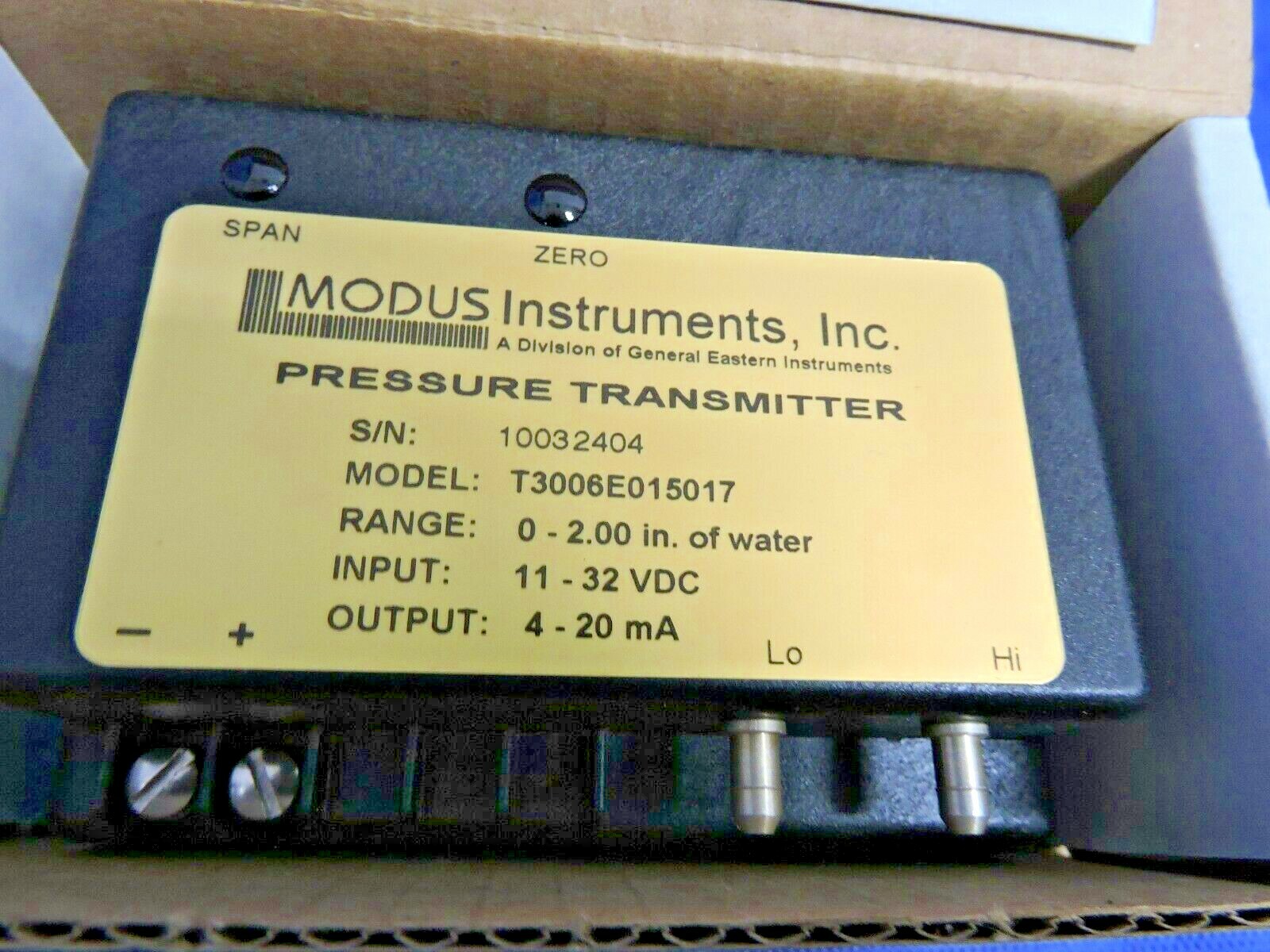 NEW Trane HVAC Modus Instruments T30-020 Differential Air Pressure Transmitter