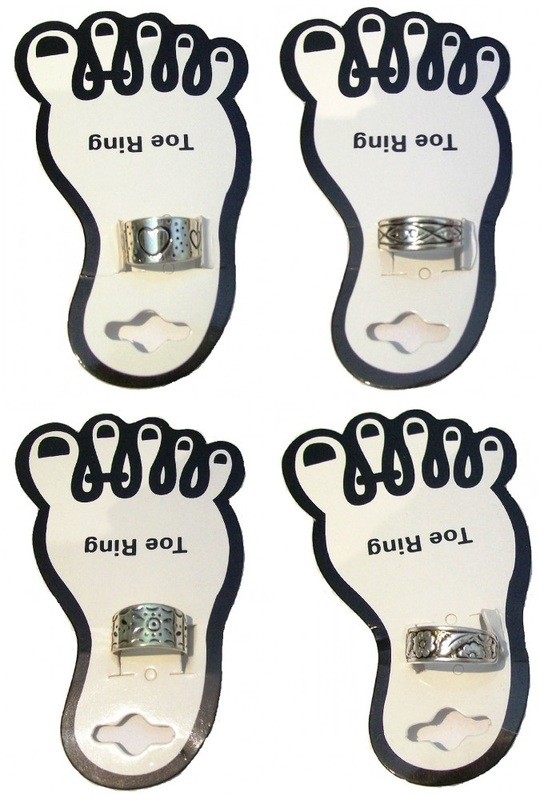 4 Antique Silver Flower Heart Toe Ring Finger Vintage Jewellery Women Girls Gift