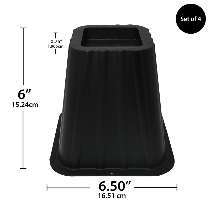 Bed Risers Heavy Duty Under Bed Storage 5.25 Inch Adjustable Fits Standard Posts