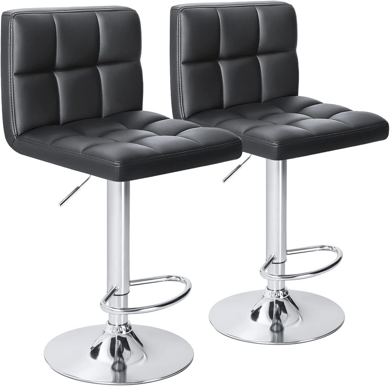 Bar Stools Modern PU Leather Adjustable Swivel Barstools Armless Hydraulic