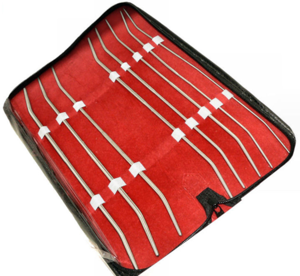 Pratt Urethral Beginners Sound Kit, 8 Pieces Surgical Steel Uterine Dilator Set