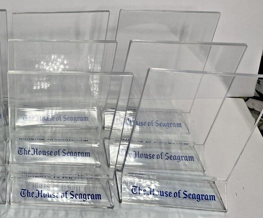 Lot of 6 The House of Seagram Table Tent Holders Promo Vintage 6 x 4