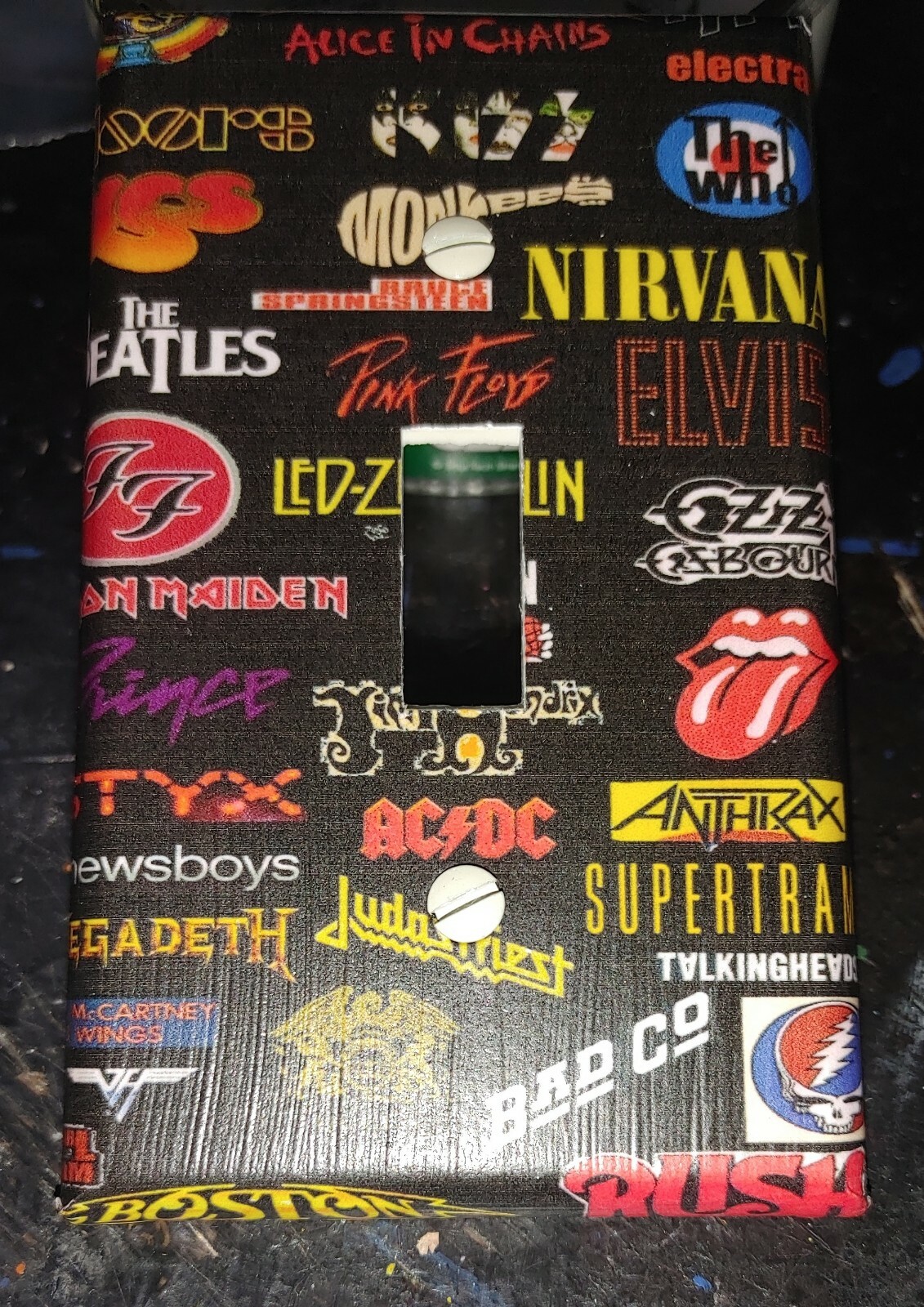 Custom Handmade Rock Band Style #2 Single Toggle Light Switch Cover