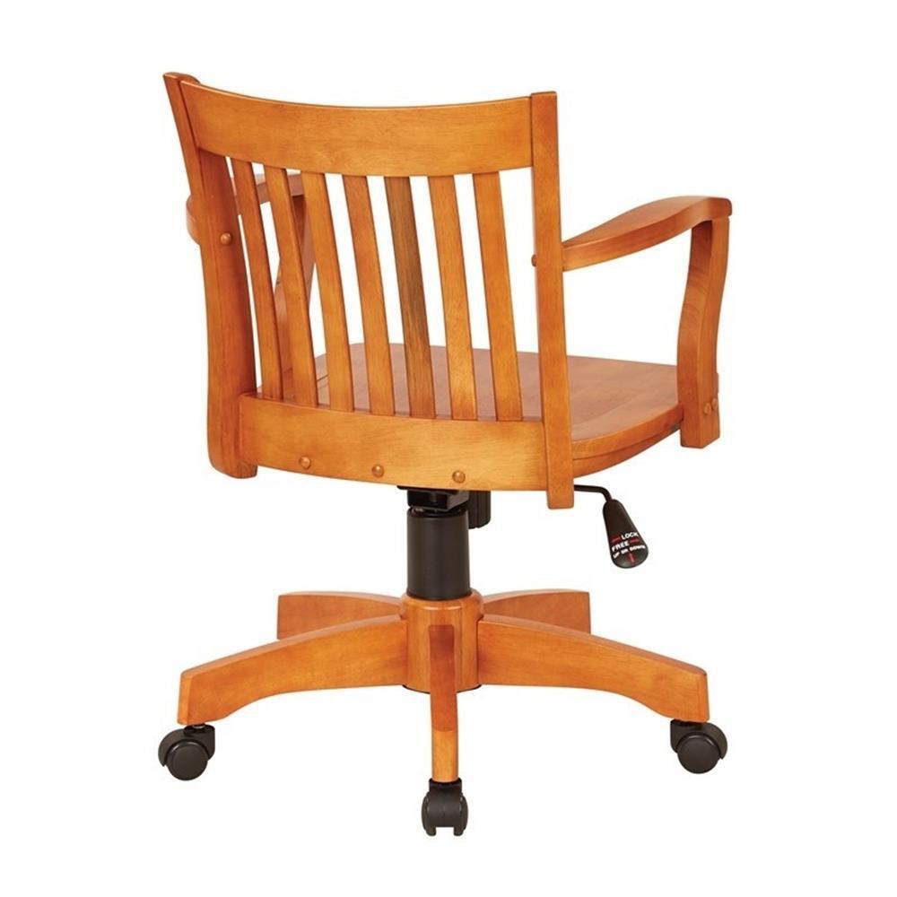 Bowery Hill Traditional Wood Bankers Office Chair in Fruit Brown