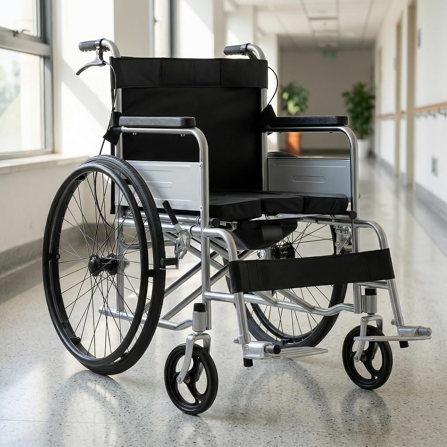 8" Black Walker Replacement Wheels, Hard Rubber, Fits Rollator | 2-Pack, Non-...
