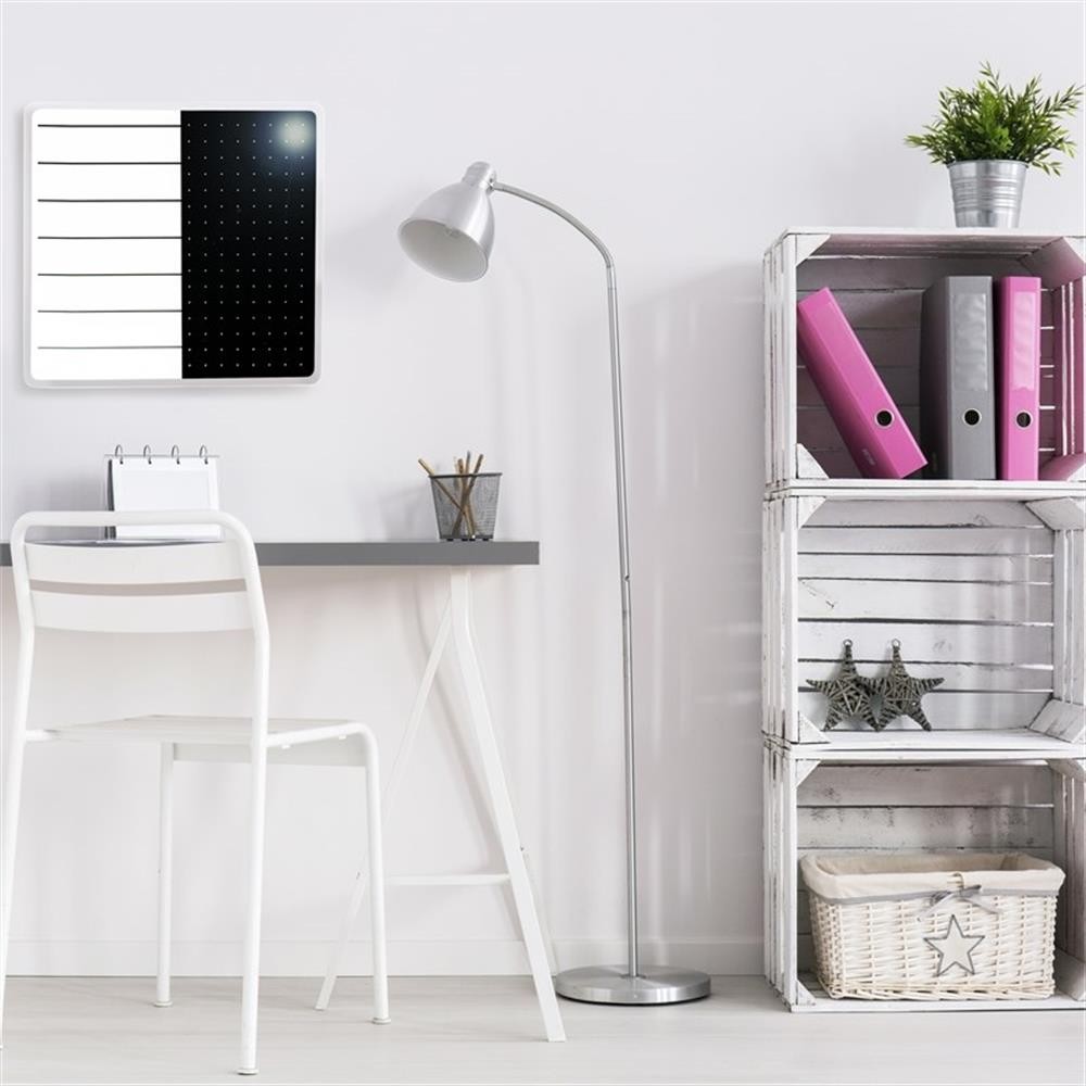Viztex Glacier Magnetic Glass Dry Erase Board Polar White Jet Black 14x14 inch