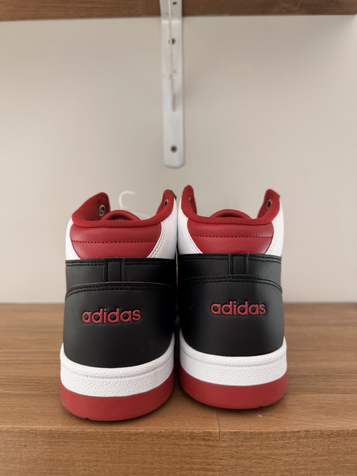 Adidas Rapid Court Mid Top Men’s Basketball Shoes White Black Red JR3160