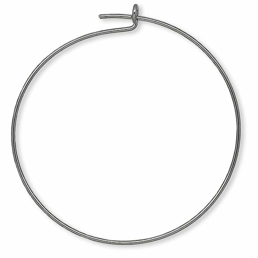 10 OR 100 Gunmetal Plated Brass 24 Gauge 25mm(1 Inch) Round Beading Hoop Earwire